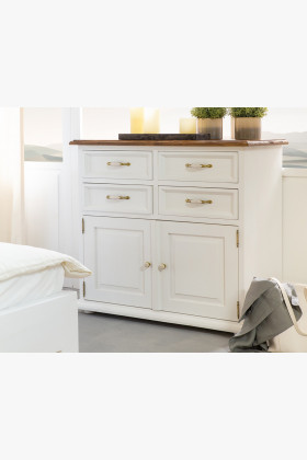 Kommode Schlafzimmer Provence Kiefernholz Weiß Vintage Stil Stauraum